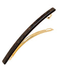 Long, metallic burnt sienna and deep chestnut hair clip featuring a French barrette style clasp, ideal for fine to medium hair - Long & Skinny Barrette, Mojave.