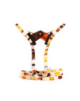 Side view of a checkered tortoise France Luxe small claw hair clip, ideal for fine hair or small sections.