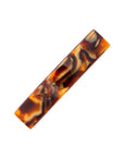 Medium, French barrette ideal for most hair types - Classic Rectangle Barrette, Africa, textured bronze and amber.