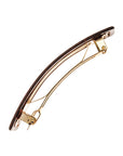 Side view of a metallic brown France Luxe Classic French Barrette, ideal for most hair types.