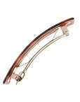 Side view of a tortoiseshell France Luxe Classic French Barrette, ideal for most hair types.