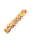 Medium, French barrette ideal for most hair types - Classic Rectangle Barrette, Damier, checkered tortoise and ivory.