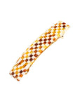 France Luxe medium, checkered tortoise and ivory barrette for women - Classic Rectangle Barrette, Damier.