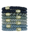 Grab & Go Pony, 8 Pack Hair Ties - Metallic Bead
