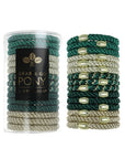 Grab & Go Pony Tube, 15 Hair Ties - Metallic Bead