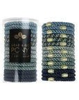 Grab & Go Pony Tube, 15 Hair Ties - Metallic Bead