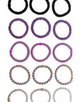 Grab & Go Pony Tube, 15 Hair Ties for thin to thick, curly hair. Pixie Purple hair bands.