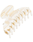 France Luxe large, marbled ivory white claw hair clip for women - Large Couture French Claw Clip, Alba.