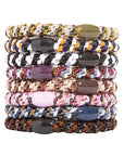 Thick, Neutral Multi Hair Ties by L. Erickson, 8 Grab and Go Ponytail Holders, strong hold for thick hair.