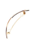 Side view of a brown France Luxe large barrette, with a spacious clasp for thick hair.