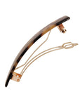 Medium hair clip featuring a classic French barrettes style clasp, ideal for most hair types - Classic Rectangle Barrette, Tortoise Shell.