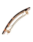 Side view of a classic tortoiseshell France Luxe Classic French Barrette, ideal for most hair types.