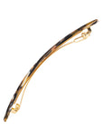 Side view of a brown France Luxe long barrette, ideal for fine to medium hair.