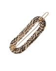 Small, pixelated mosaic of silver with black French clip featuring a ball and post clasp, ideal for fine hair or small sections - Mini Oval on Tige Boule Barrette, Opera Silver.