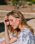Butterfly hair clips styling loose blonde hair, Butterfly Cutout Tige Boule Barrette by France Luxe, French hair clips