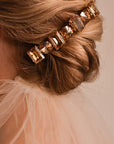Large Sienna Crystal Barrette