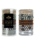 L. Erickson hair ties, 15 pack of Grab & Go Pony Tube, Thick, brown, beige, slate, grey hair bands.