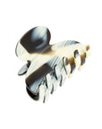 France Luxe small, horn inspired blend of cream and black claw hair clip for women - Small Couture French Claw Clip, Black Horn.