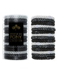 L. Erickson hair ties for thick hair, 15 pack Grab & Go Pony Tube with black hair bands.