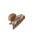 France Luxe mini, warm caramel and amber claw hair clip for women - Mini Couture French Claw Clip, Caramel Horn.
