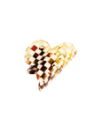 France Luxe mini, checkered tortoise and ivory claw hair clip for women - Mini Couture French Claw Clip, Damier.
