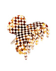 France Luxe small, checkered tortoise and ivory claw hair clip for women - Small Couture French Claw Clip, Damier.