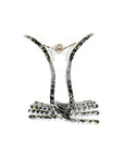 Side view of a silver France Luxe large claw hair clip, ideal for thick or curly hair.