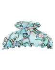 Large, French claw hair clip ideal for thick or curly hair - Large Couture French Claw Clip, South Sea, light blue, faux shell.
