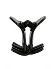 Side view of a black France Luxe small claw hair clip, ideal for fine hair or small sections.