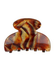 Small, French claw hair clip ideal for fine hair or small sections - Small Couture French Claw Clip, Africa, textured bronze and amber.