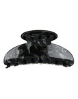 Large, French claw hair clip ideal for thick or curly hair - Large Couture French Claw Clip, Nacro Black, marbled pearlescent black.