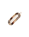France Luxe small, golden sand and rich brown barrette for women - Mini Oval on Tige Boule Barrette, Lasco.