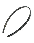 France Luxe thin, marbled pearlescent black headband for women - 1/4" Ultracomfort Headband, Nacro Black.