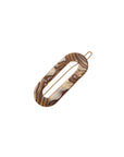 France Luxe small, marbled gray and charcoal barrette for women - Mini Oval on Tige Boule Barrette, Onyx.