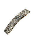 France Luxe medium, pixelated mosaic of silver with black barrette for women - Classic Rectangle Barrette, Opera Silver.
