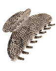 France Luxe large, pixelated mosaic of silver with black claw hair clip for women - Large Couture French Claw Clip, Opera Silver.