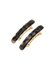 Mini Rectangle Barrette Pair - Classic