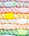 Grab & Go Ponytail Holders, 8 Pack Hair Ties for thin to thick, curly hair. Taffy Pastel hair bands.