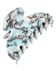 France Luxe large, light blue, faux shell claw hair clip for women - Large Couture French Claw Clip, South Sea.