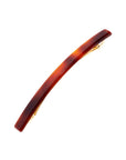 France Luxe long, rich amber and mahogany brown barrette for women - Long & Skinny Barrette, Tortoise.