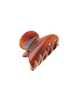 France Luxe mini, rich amber and mahogany brown claw hair clip for women - Mini Couture French Claw Clip, Tortoise.