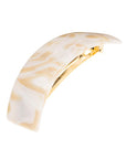 France Luxe large, marbled ivory white barrette for women - Rectangle Volume Barrette, Alba.