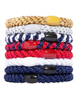 Red, White, and Blue Hair Ties by L. Erickson, thick hair bands for thick hair