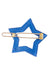 Tige boule clasp detail view on blue star hair barrette by France Luxe