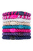 Teal, Blue, Pink and Purple Hair Ties by L. Erickson, thick Grab and Go hair bands for thick hair