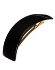 France Luxe large, classic black barrette for women - Rectangle Volume Barrette, Black.