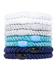 Blue and White Hair Ties by L. Erickson, thick Grab and Go hair bands for thick hair