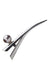 Silver & Grey Pearl Decorative Hair Alligator Clip by L. Erickson, side view of large pearl feature and curve in clip