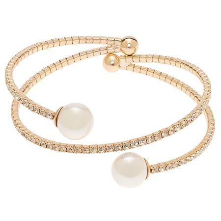 Majorca Pearl and Crystal Twist Bracelet