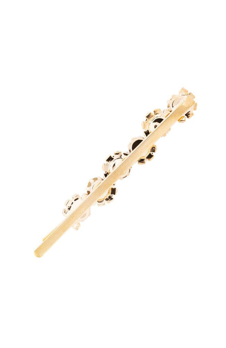 Gold wide bobby pin with crystals, L. Erickson